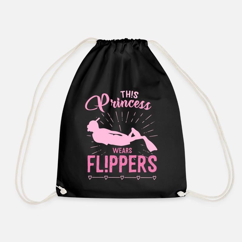 This princess wears flippers - Taucherin - Turnbeutel - Schwarz