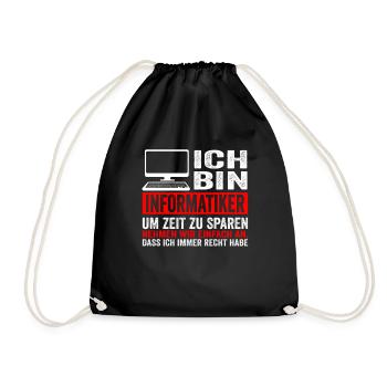 Informatiker IT Experte Informatik Informatik Lust - Turnbeutel - Schwarz - Vorne