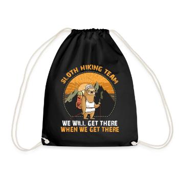 Sloth Hiking Team - Drawstring Bag - black - Front