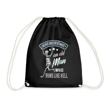 En cours d'exécution sport en cours d'exécution drôle disant coureur vieil homme - Sac de sport léger - noir - Devant