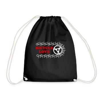 Bicycle chain Bicycle Love cyclist gift - Drawstring Bag - black - Front