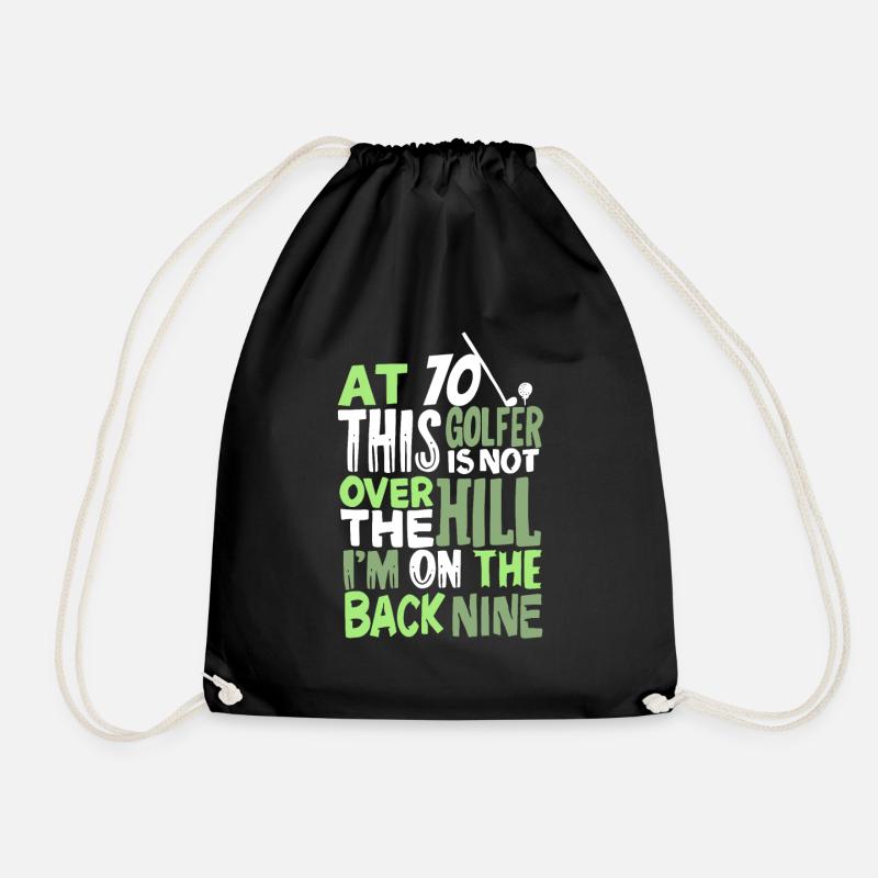 Golf Golfer 70th Birthday Gift 70 - Drawstring Bag - black