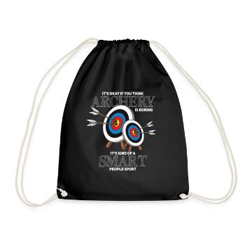 Archery Archer Bow & Arrow - Drawstring Bag - black - Front