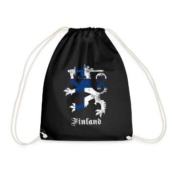 Finland Coat of Arms - Drawstring Bag - black - Front