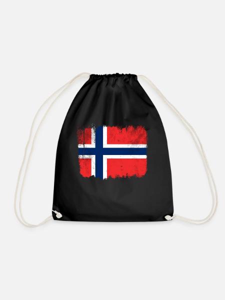 Norwegen Flagge - Turnbeutel - Schwarz