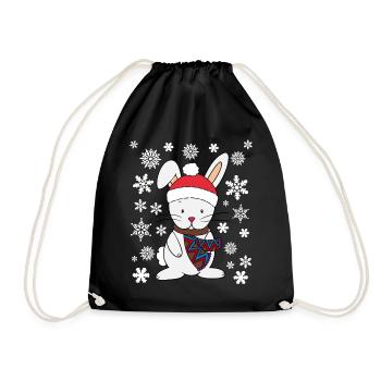 Cute Christmas gift idea present - Drawstring Bag - black - Front
