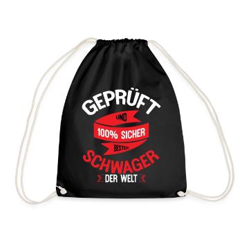 Schwager Geschenk - Turnbeutel - Schwarz - Vorne