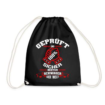 Bester Schwager der Welt Geschenk - Turnbeutel - Schwarz - Vorne