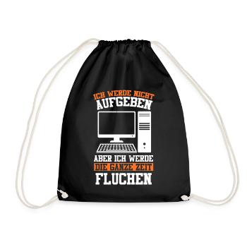 Admin Softwareentwickler Informatik Lustige Sprüch - Turnbeutel - Schwarz - Vorne
