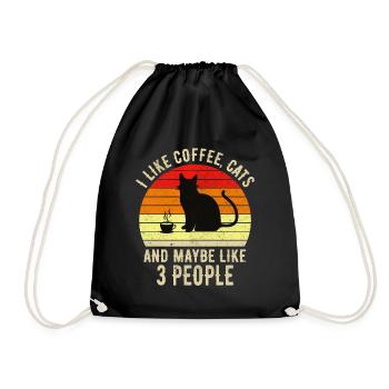 Les félins et les chats de café cadeau - Sac de sport léger - noir - Devant
