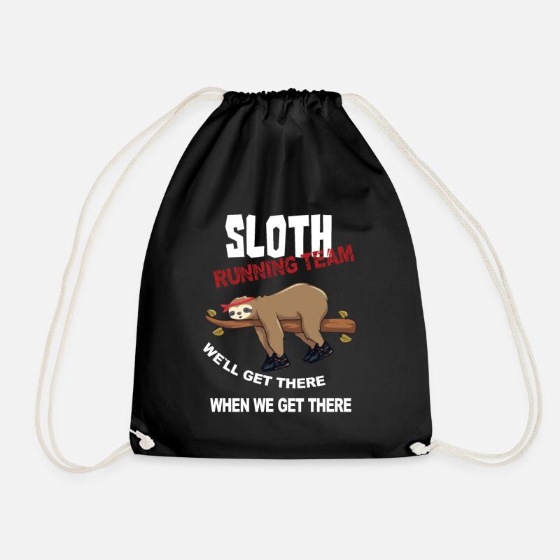 Lustiger Sloth Laufteam Design - Turnbeutel - Schwarz