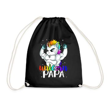 Licorne Papa Muscle Unicorn Dad Famille Unique - Sac de sport léger - noir - Devant