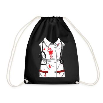 Krankenschwester Kostüm Halloween Karneval - Turnbeutel - Schwarz - Vorne