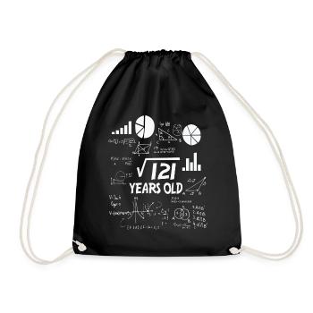 11th birthday math - Drawstring Bag - black - Front