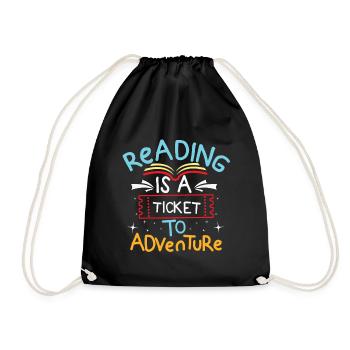 Books books read books novels bookshelf - Drawstring Bag - black - Front