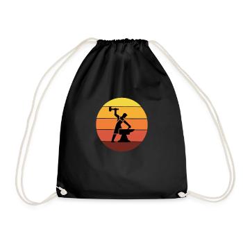 Métallurgiste rétro Vintage Blacksmith Metalsmith - Sac de sport léger - noir - Devant