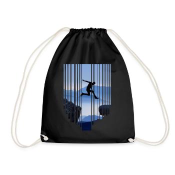 Parkour Jump - Drawstring Bag - black - Front