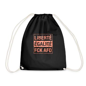 Liberté Égalité FCK AFD Shirt - Turnbeutel - Schwarz - Vorne