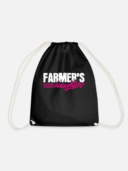 Farmer daughter farmer - Drawstring Bag - black