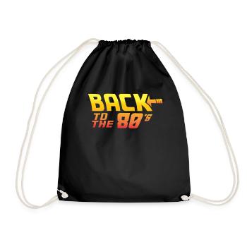 80s 80s costume 80s party 80s hits - Drawstring Bag - black - Front