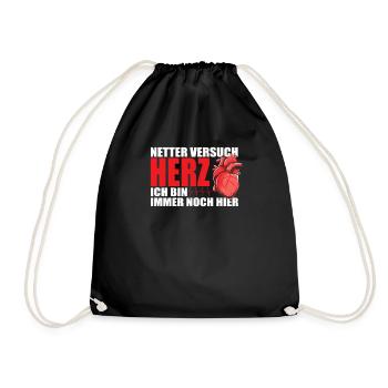 Lustiges Herzinfarkt Genesungsgeschenk - - Turnbeutel - Schwarz - Vorne