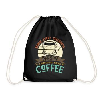 Coffee caffeine success coffee drinker - Drawstring Bag - black - Front