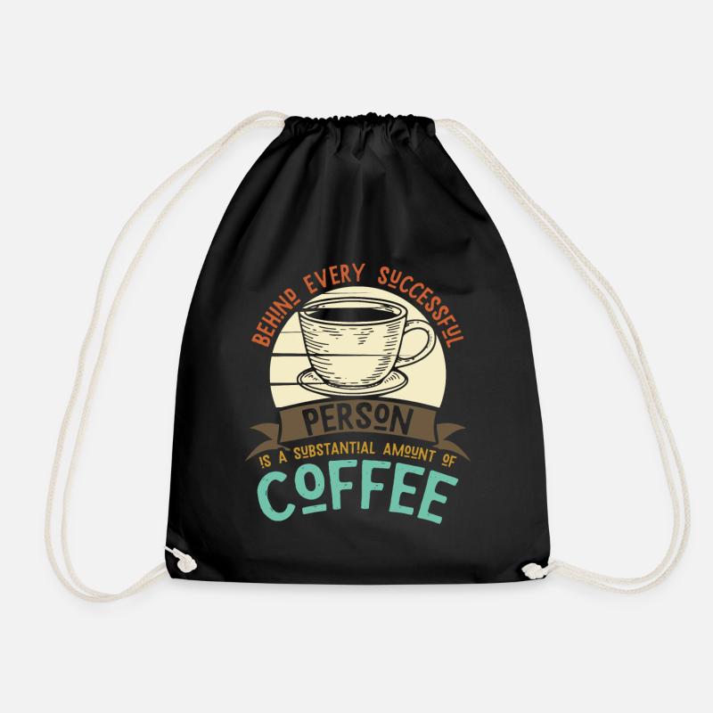 Kaffee Koffein Erfolg Kaffeetrinker - Turnbeutel - Schwarz