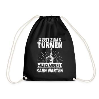 Turnen Turner Akrobat Gymnastik Turnhalle Geschenk - Turnbeutel - Schwarz - Vorne