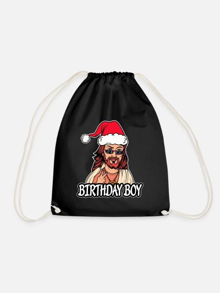 Jesus Birthday Boy Heiligabend Weihnachten Lustig - Turnbeutel - Schwarz