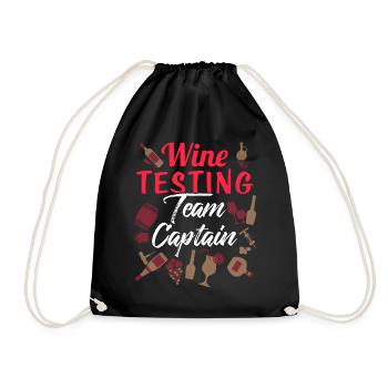 Wine red wine white wine wine glass winemaker gift - Drawstring Bag - black - Front