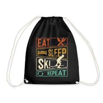 Eat Sleep Ski Repeat - Skieur - Sac de sport léger - noir - Devant