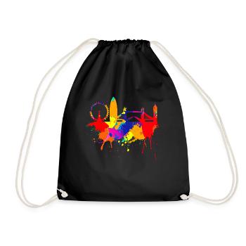 Londres Skyline Coloré couleurs Peinture Amour Angleterre - Sac de sport léger - noir - Devant