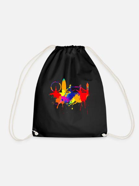 London Skyline Bunte Farben Malerei Liebe England - Turnbeutel - Schwarz