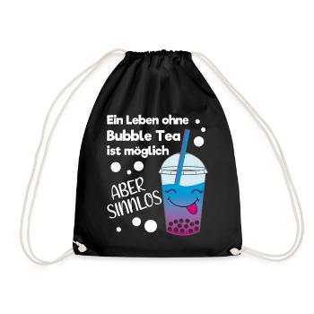 Lustiges Kawaii Bubble Tea Liebhaber Geschenk - Turnbeutel - Schwarz - Vorne
