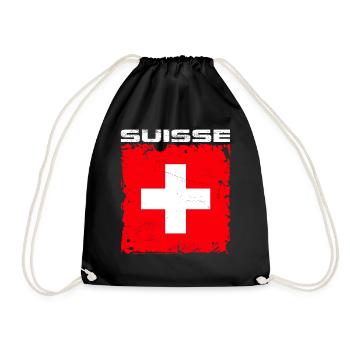 Schweiz Fan - Turnbeutel - Schwarz - Vorne