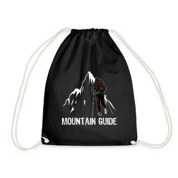Bergführer Berge Bergsteiger lustiges Geschenk - Turnbeutel - Schwarz - Vorne