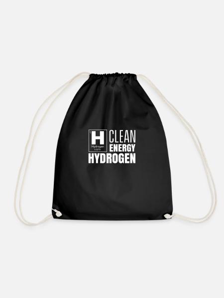 Clean Energy Hydrogen H Hydrogen - Drawstring Bag - black