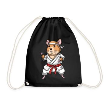 Hamster Karate - Drawstring Bag - black - Front