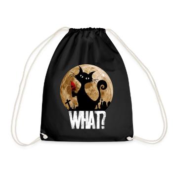 Chat noir meurtrier de pleine lune Halloween avec quoi - Sac de sport léger - noir - Devant