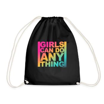 Girls can do anything - Women's Power - Girls Power - Drawstring Bag - black - Front