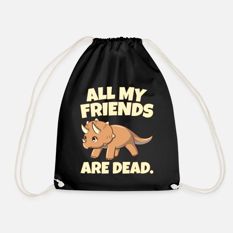 Dinosaur Birthday - Dinosaur - Drawstring Bag - black