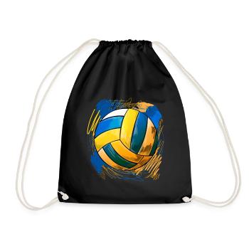 Vintage Volleyball Geschenk für Volley Player Sport - Turnbeutel - Schwarz - Vorne