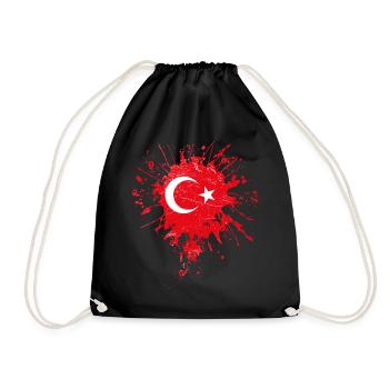 Drapeau de la Turquie - Sac de sport léger - noir - Devant