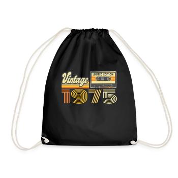 Vintage 1975 Cassette Mixtape - 45e anniversaire - Sac de sport léger - noir - Devant
