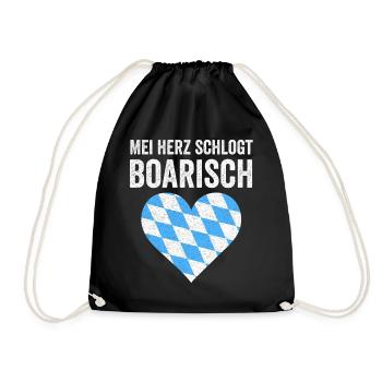Boarisch Bayern Bayer Bayerisch Bairisch Bayrisch - Turnbeutel - Schwarz - Vorne