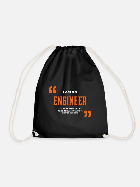 Ich bin ein Ingenieur - Ingenieur Job Geschenk lustig - Turnbeutel - Schwarz