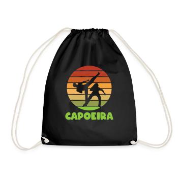 Capoeira handstand - Drawstring Bag - black - Front