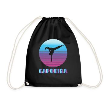 Capoeira handstand - Drawstring Bag - black - Front