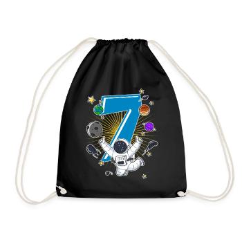 7 anniversaire astronaute planète fusée vaisseau spatial - Sac de sport léger - noir - Devant