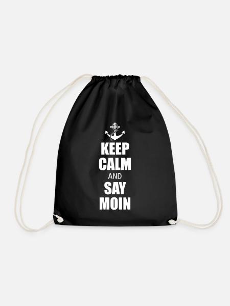 Keep calm and say Moin - Turnbeutel - Schwarz
